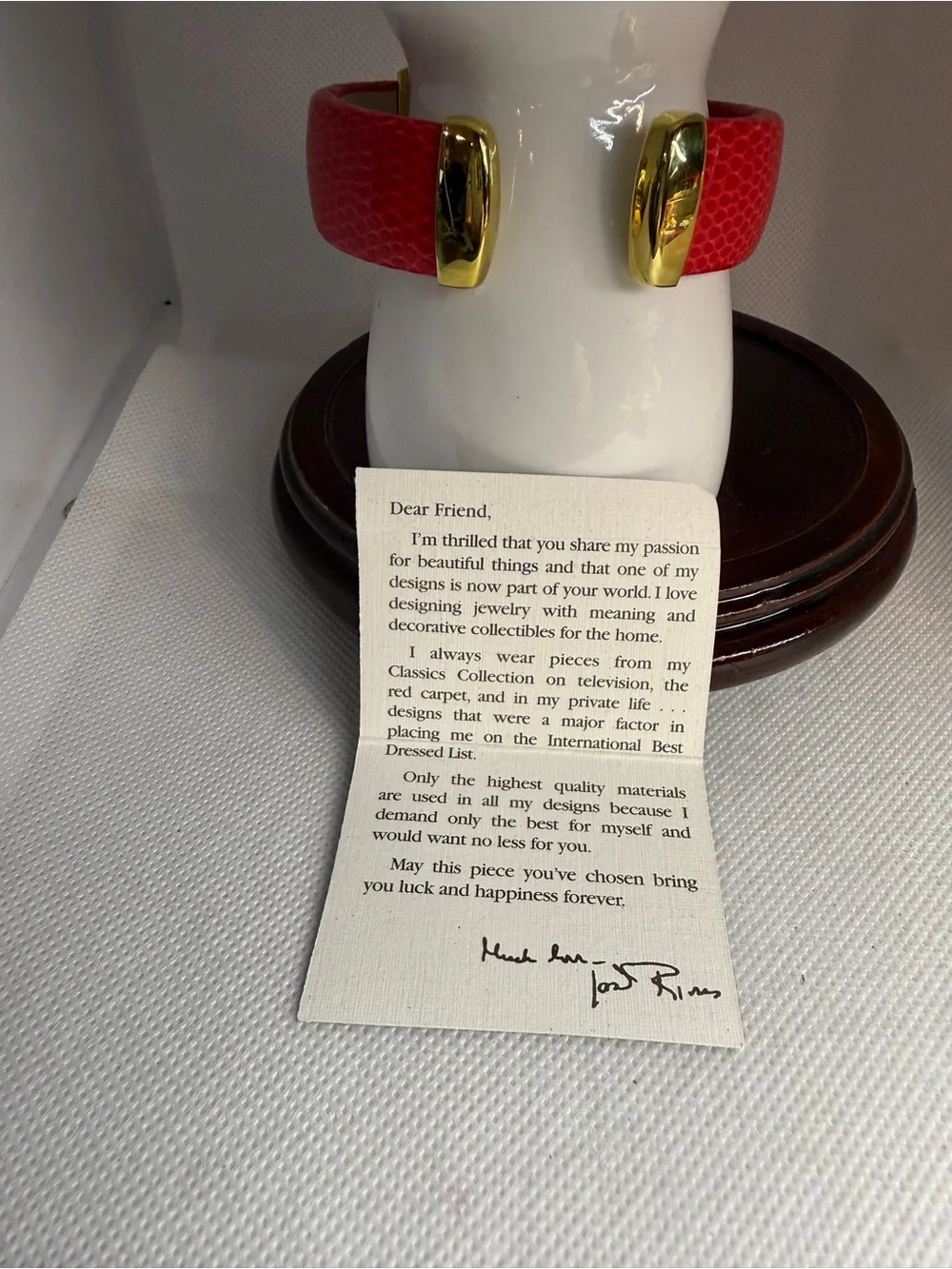 Joan Rivers Watch Classic Collections Red & Gold Size 7-8 Original Box. Working!